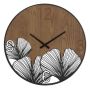 Wall clock SUPER WOOD/LEAF, Ø 60 × 2 cm
