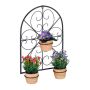 Seinale kinnitatav lillepotihoidik Relaxdays 10041679.0, 3 potile, Must, 43 × 60 × 14,5 cm