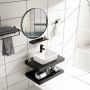 Wall mirror, round, Black, Ø 60 × 4 cm