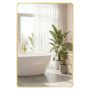 SONGMICS Wall Mirror, Can be hung horizontally or vertically, Gold, 91 × 61 cm