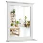 Wall mirror, With shelf, White, 57 × 68 × 12 cm