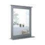 Seinale kinnitatav peegel, Riiuliga, Hall/pruun, 22,5 × 5 × 27 tolli