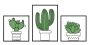 Seinapaneelide komplekt Cactus, 3 tk