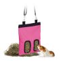 Väikeloomade heinakott Relaxdays, 2 ovaalset ava, roosa/must, 25 × 31 × 1,5 cm