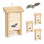 Домики для летучих мышей Relaxdays, набор из 4 шт, 25 × 18 × 6 см