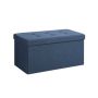 Seat with folding lid 76 cm., made of artificial leather, blue