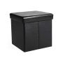 Seat with folding cover made of artificial leather, black
