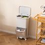 Trash bin, 2 sections, 40 l, White, 42 × 74 × 28 cm