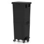 Waste bin, 3 in 1, Black, 36 × 84 × 25 cm