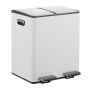 Jäätmete sorteerimiskast Relaxdays, 2 sektsiooni, 30 l, Valge, 42 × 47,5 × 37 cm