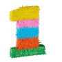 Numbrikujuline piñata Relaxdays, number 1, mitmevärviline, 35,5 × 50,5 × 7,5 cm