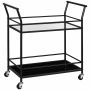 Transparent kitchen trolley Homcom 75x40x80cm., black