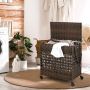Laundry bin, 110 l, 2 inserts, Brown, 64.5 × 67 × 33 cm