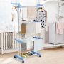 Laundry dryer, 3-tier, 6 wings, White/blue, 77 × 169 × 50 cm
