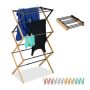Pesukuivatusrest Relaxdays, 6 taset, 11 pulka, 43–75 × 105 × 37 cm
