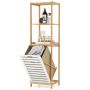 Laundry basket, 3 shelves and removable basket, 35.56 × 129.54 × 33.02 cm