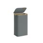 SONGMICS laundry basket, 40 l, with lid, Gray, 42 × 32 × 70.5 cm