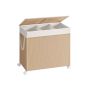 SONGMICS HOME laundry basket, 2 compartments, 100 l, 66.5 × 65 × 37.5 cm