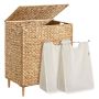SONGMICS LCB202Y01 laundry basket, 2 compartments, 56 × 70 × 40 cm
