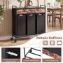 Laundry trolley, 3 bags, 2 drawers, 135 l, 92.5 × 97.5 × 33 cm