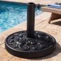 Umbrella base, with concrete filling, 38.1 × 38.1 × 85.09 cm