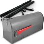 US-style mailbox with handle, graphite color