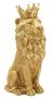 Sculpture King Lion Shant, Gold, 30 × 74 × 42 cm