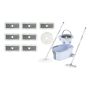 Broom and bucket system, 8 microfiber pads