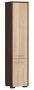 Tall bathroom cabinet NORE Fin with 2 doors, dark brown/oak