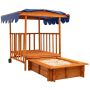 Sandbox with playhouse, with roof and wheels, 110 × 120 × 110 cm