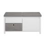 Hallway bench 91x36x46cm., white/gray