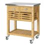 Kitchen trolley 73x46x93cm., light brown/silver color