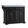 Kitchen island 115x71x92cm., black/silver color
