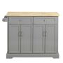 Kitchen island 115x71x92cm., gray/light brown