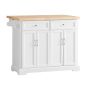 Kitchen island 115x71x92cm., white/light brown