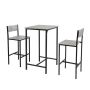 Set of 2 bar stools with tables, black/grey