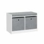 Hallway bench 69x32x45cm., white/gray