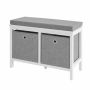Hallway bench 70x30x50cm., white/gray
