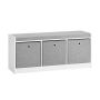 Hallway bench 102x32x45cm., white/gray