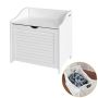 Laundry box 50x53x35cm., white/light brown
