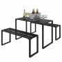Outsunny 3-piece garden furniture set, black