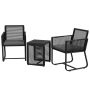 Outsunny 3-piece garden furniture set, black