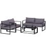 Outsunny 3-piece garden furniture set, black/dark grey