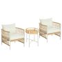 Outsunny 3-piece garden furniture set, light brown/cream