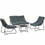 Outsunny 4-piece garden furniture set, black/gray