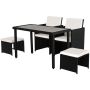 Outsunny 5-piece garden furniture set, black/beige