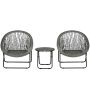 Garden furniture set with 2 chairs and a table Outsunny, gray/black