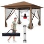 Garden canopy, with insect screen, Sand/brown, 11.5 × 11.5 × 8.2-8.8 feet