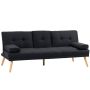 Sofa bed Homcom 181x77x78cm., black/light brown