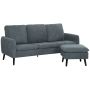 Sofa with footstool Homcom 196x140x88cm., dark gray
